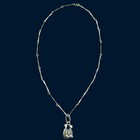 Sterling Silver Gemini Twins Zodiac Pendant Modernist Brutalist  chain Vtg 1970s