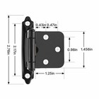 1-50pair Matte Black Cabinet Hinge Overlay Self Closing For Kitchen Cabinet Door