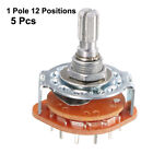 5pcs 1 Pole 12 Positions 6mm Knurled Shaft Diameter Band Selector Rotary Switch