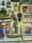Junk Drawer Lot Vintage Military Pins Patches Cards Knife Razor Brass Opener