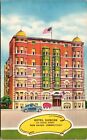 New Haven Ct Hotel Duncan Cocktail Lounge Sign Old Car Flags Near Yale Postcard 