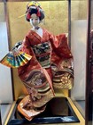 Vintage Japanese Doll Geisha  Obayama Ningyo Kimono Oyame In Glass Box