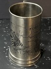 Vintage Silver Plated Korean War Tankard Mug W 38th Parallel Korea Map   Tiger