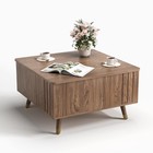 Lift Top Square Coffee Table With Storage Solid Wood Legs Modern Living