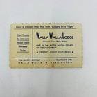 1950s Business Card Walla Walla Lodge Washington Lodging Hotel Sa7