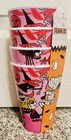 Peanuts Gang Snoopy Pink Halloween Party Scene Melamine Plate   Cup Set Of 8