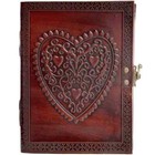 Vintage Leather Journal With Celtic Heart     8x6  Handmade Notebook     B1g1 Free