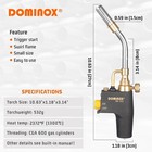 Dominox Propane Torch Head High Intensity Mapp Trigger Start Gas Torch