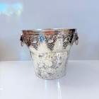 Vintage Silver Plated Ice Bucket Wine Champagne Chiller Ornate Lion Ring Handles