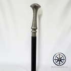 Antique Silver Floral Knob Walking Stick 3-section Collapsible Wooden Cane