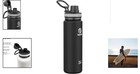 Versatile 24 Oz Stainless Steel Insulated Water Bottle - Dishwasher Safe  Black
