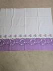 Vintage Cotton Border Print Feedsack Fabric Pillowcase Purple Floral Nice