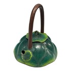 Antique Japanese Meiji Period Bronze Cloisonne Lotus Teapot Rare