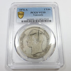 1876 A Pcgs Vg10 - Venezuela Silver 1 Venezolano Coin  57964a