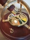 Kaleidoscope Wind Up Stained Glass Music Box Rotating Wood Brass Upper Deck Ltd