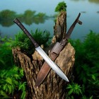 Custom Handmade Carbon Steel Blade Tactical Machete Sword  Hunting Sword Camping