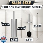 Stylish Stainless Steel Toilet Brush And Holder Set - Silver Toil