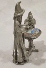 1989 Masterworks Pewter Wizard   Apprentice Spell Casting Swarovski Crystal