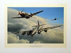 Wounded Warrior By Richard Taylor Aviation Art Signed By Two Ww2 American Pilots