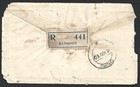  bl  Burma 1950 By Air Mail Rangoon Registered Cover