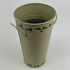 Galvanized Metal Christmas Umbrella Stand Freestanding Poinsettias And Holly