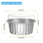 25pcs Baking Cups With Lids 5oz Aluminum Foil Liners Mini Cups Silver Tone