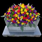 Multi-colored Mini-mum Cemetery Headstone Saddle With Quality Memorial Flowers