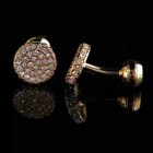 Round Cut Lab-created Diamond 2 20ct Men s Cufflinks In 14k Yellow Gold Plated 
