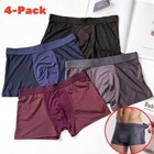 4pcs Bamboo Fiber Boxer Briefs Underwear Bamboo Fiber Boxer Shorts Mens Lingerie