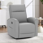 Canmov Swivel Rocker Recliner Chair  Faux Leather Manual Glider Rocking Recliner
