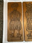 Vintage Hand-carved Wooden Cookie Mold Speculaas Folk Art Two Figures 20   