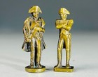 Set Of 2 Antique vtg Napoleon Bonaparte Miniature Bronze Figure Statue