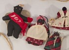 Vintage Cloth   Wood Folk Country Art Christmas Ornaments