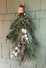 New Pine   White Berry 20  Swag Door Hanger Wall Decor Christmas Rustic Nature
