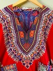 Vintage 1970 s Women s Dashiki Traditional African Cotton Red Tunic Top Blouse
