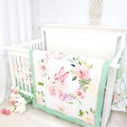 4-piece Crib Bedding Set  Baby Girl Crib Bedding Set Butterflies Floral Nurse   