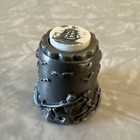Thimble Pewter Nicholas Gish Signed Whales   Ships Scrimshaw Top Ship