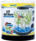 Tetra 1 Gallon Half Moon Small Fish Tank W  Movable Led Light  For Betta   Gold