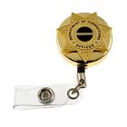 Corrections Officer 7 Point Star Badge Reel Retractable Id Card Holder Gold