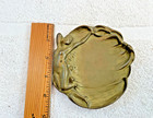 Vtg Art Nouveau Brass Nude Card Tray Trinket Dish Desk Art 4 5 l