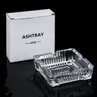 Square Crystal Ashtray  Classic Design  Large Home Ashtray For Cigarettes   O   