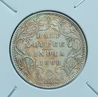 India 1888 Victoria Half Rupee  Calcutta Mint 