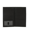 Long Black Genuine Leather Bifold Id Credit Card Money Holder Wallet Organizer 