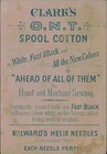 Clark s O n t  Cotton Mark Spool A-head Of All Of Them 