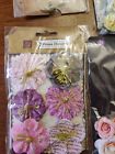 New  Prima Marketing Paper Fabric Flower Texture Element More 12 Pkg Total  12