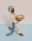 Midcentury 8   Tall Blackamoor Statuette  White And Gold  Decorative Collectible