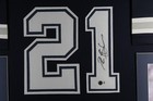 Deion Sanders Signed autographed Custom Jersey In 35x43 Frame  - Beckett