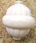 Antique Wc Shinn Embossed White Milk Glass Lightening Rod Weathervane Glass Ball