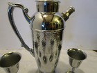 Vintage Art Deco Metal Chrome Hammered Cromwell Cocktail Shaker Set 7 Pc  1930 s