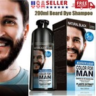 200ml Men Black Beard Simple Hair Dye Color Shampoo Permanent Mustache Darkening
